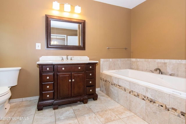 67 School Rd E, Marlboro, NJ 07746 - full bath featuring vanity, a bath, and tile patterned flooring