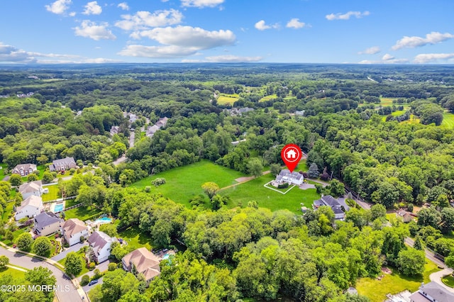 67 School Rd E, Marlboro, NJ 07746 - bird's eye view of a heavily wooded area