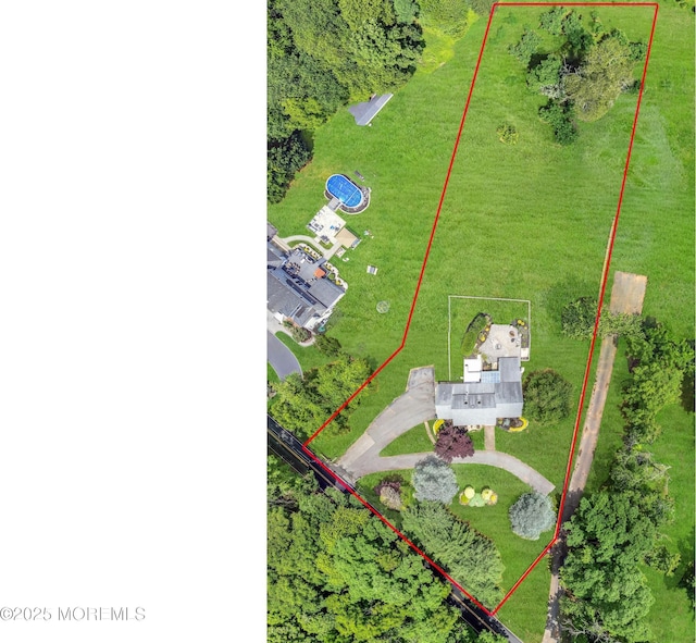 67 School Rd E, Marlboro, NJ 07746 - aerial view of property and surrounding area featuring property parcel outlined