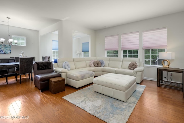 5 Gainsborough Ln, Manchester, NJ 08759 - living room featuring a chandelier and hardwood / wood-style floors