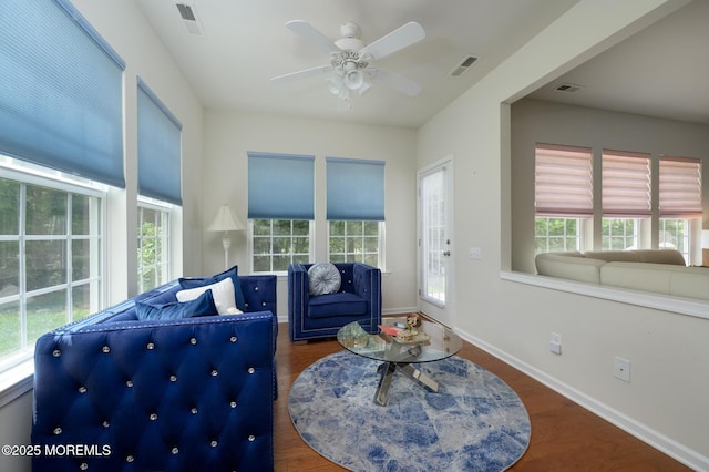 5 Gainsborough Ln, Manchester, NJ 08759 - living area featuring a ceiling fan and wood finished floors