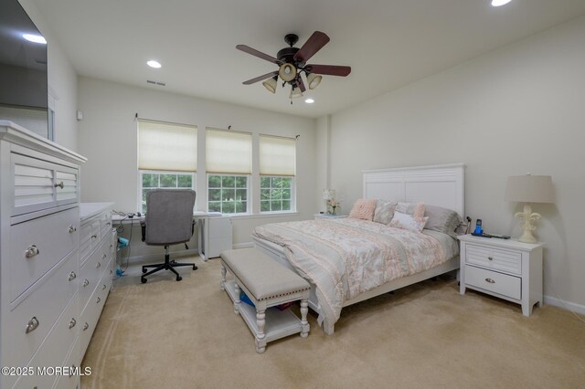 5 Gainsborough Ln, Manchester, NJ 08759 - bedroom featuring light carpet, recessed lighting, and ceiling fan