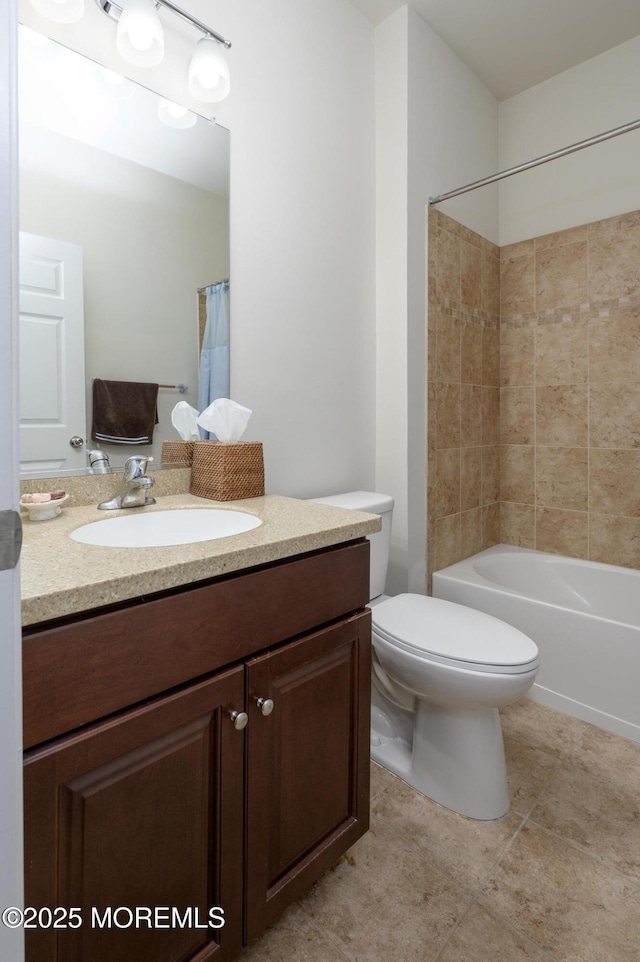 5 Gainsborough Ln, Manchester, NJ 08759 - bathroom with vanity, tile patterned flooring, and shower / tub combo