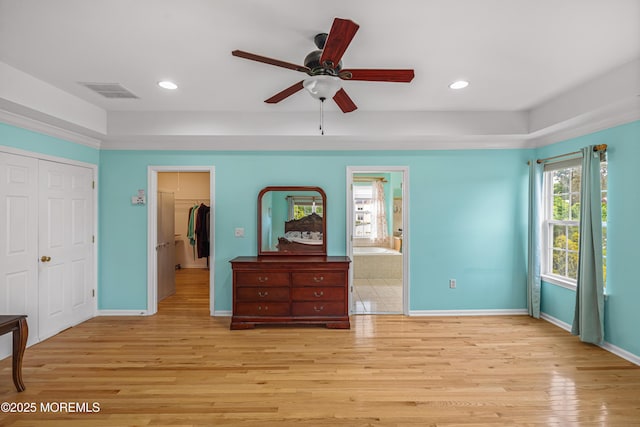 3 Knightsbridge Pl, Jackson, NJ 08527 - unfurnished bedroom with a closet, light wood-type flooring, recessed lighting, a spacious closet, and ensuite bath