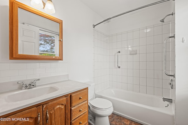 334 Norgrove Pl, Elberon, NJ 07740 - full bathroom featuring vanity, shower / bathtub combination, tasteful backsplash, and tile patterned floors