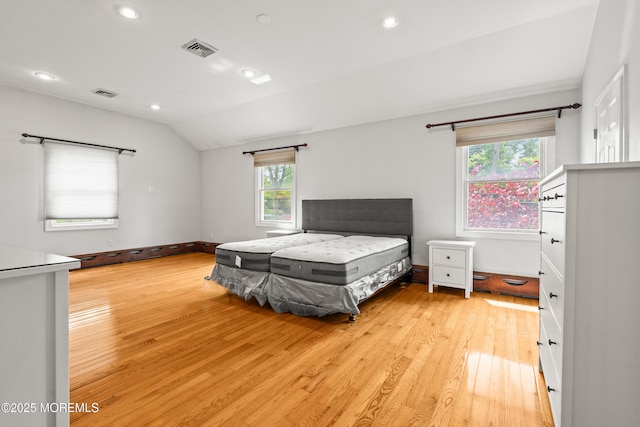 334 Norgrove Pl, Elberon, NJ 07740 - bedroom featuring light wood finished floors, lofted ceiling, and recessed lighting