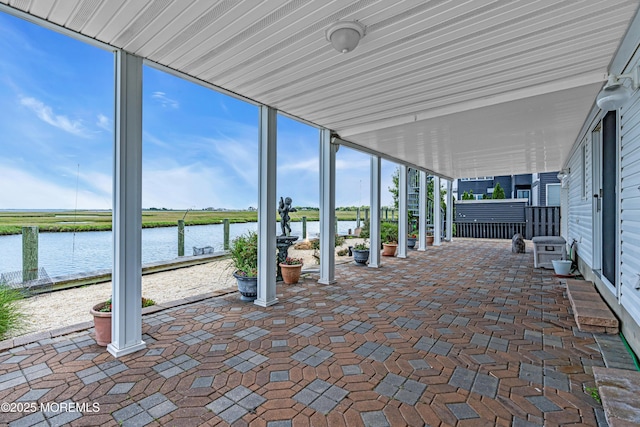 259 Cypress Dr, Bayville, NJ 08721 - unfurnished sunroom featuring a water view