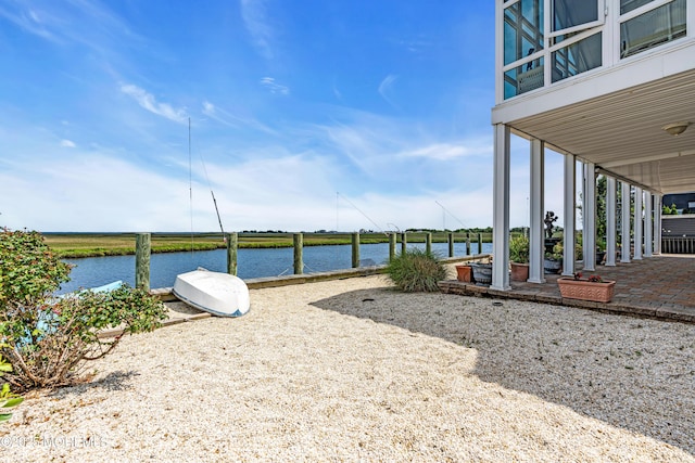259 Cypress Dr, Bayville, NJ 08721 - view of yard featuring a water view and a patio area