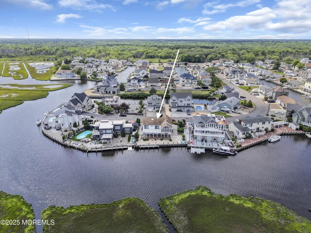 259 Cypress Dr, Bayville, NJ 08721 - aerial perspective of suburban area featuring a large body of water and a heavily wooded area