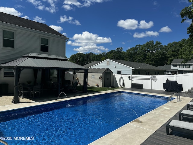 16 Constitution Dr, Howell, NJ 07731 - view of pool featuring a gazebo, a shed, and a patio