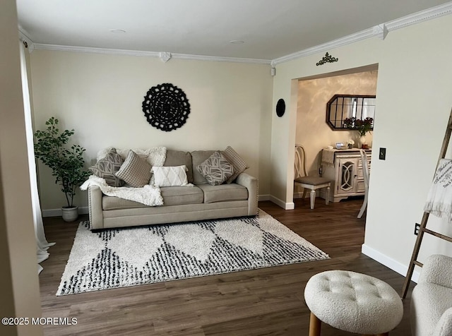16 Constitution Dr, Howell, NJ 07731 - living room with crown molding and wood finished floors