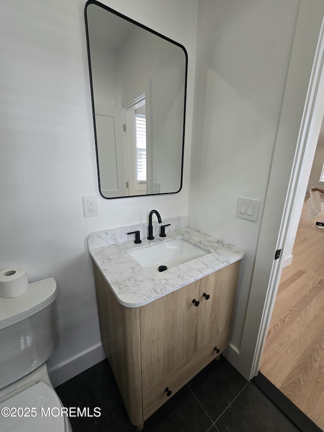 412 Ridge Ave, Neptune Township, NJ 07753 - half bath with vanity and tile patterned floors