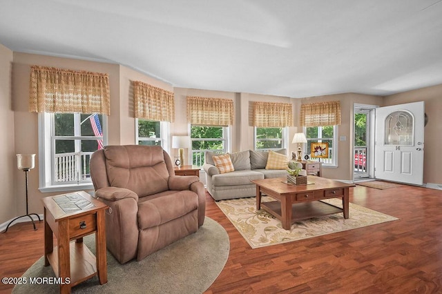 14 Village Rd, Morganville, NJ 07751 - living area with wood finished floors and baseboards