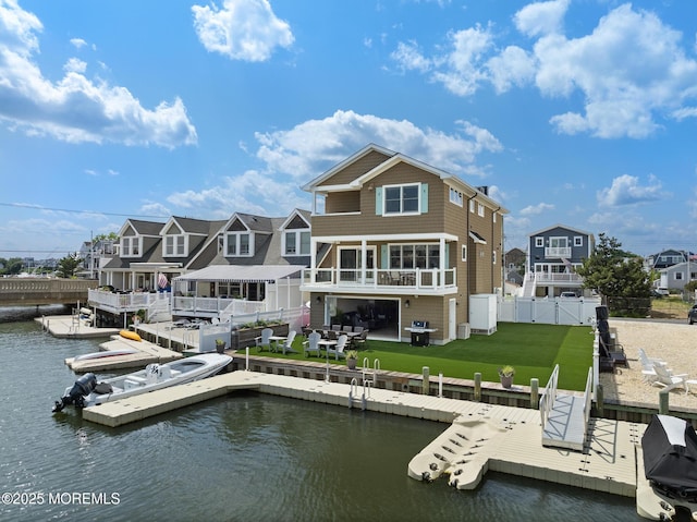 6 Pearce Ct, Manasquan, NJ 08736 - rear view of house featuring a water view and a residential view