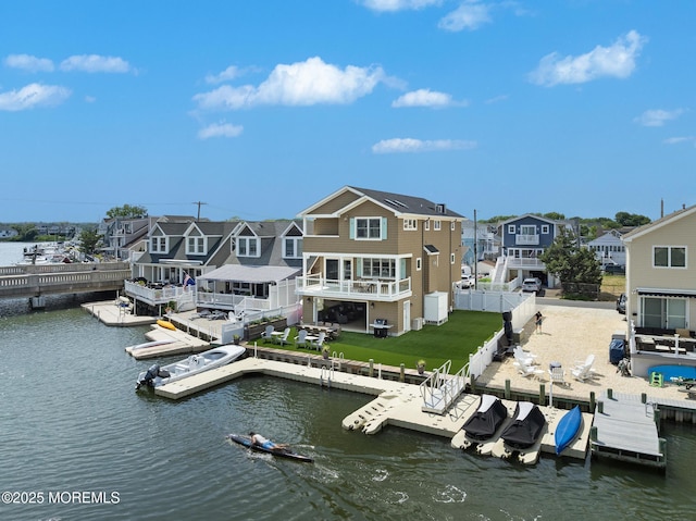 6 Pearce Ct, Manasquan, NJ 08736 - dock with a water view and a residential view