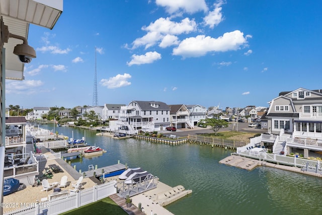 6 Pearce Ct, Manasquan, NJ 08736 - water view featuring a dock and nearby suburban area