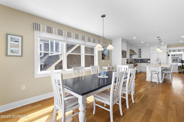6 Pearce Ct, Manasquan, NJ 08736 - dining space with light wood-style flooring and recessed lighting