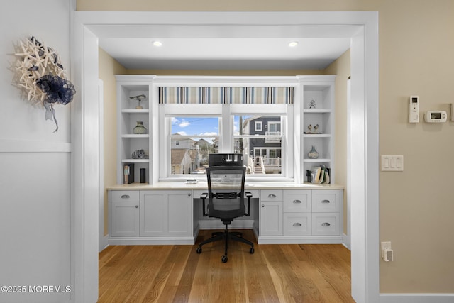 6 Pearce Ct, Manasquan, NJ 08736 - office area featuring built in study area and light wood-type flooring
