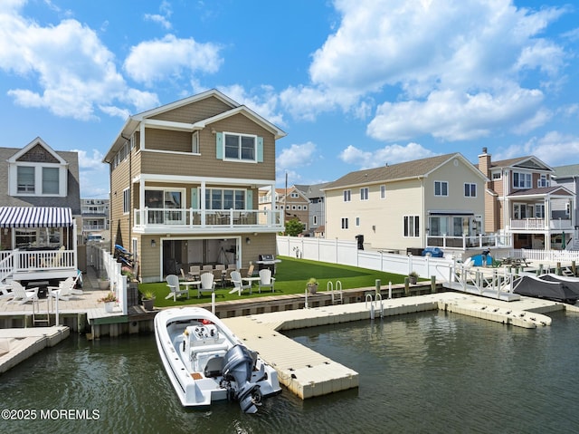 6 Pearce Ct, Manasquan, NJ 08736 - dock with a water view and a residential view