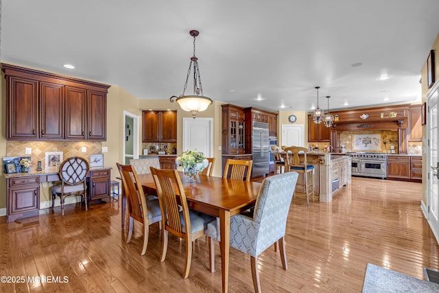 4 Geraldine Ct, Farmingdale, NJ 07727 - dining room with recessed lighting, light wood-style flooring, and a chandelier