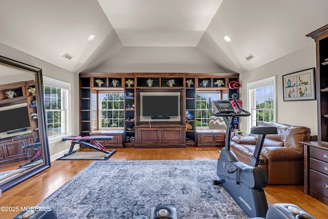 4 Geraldine Ct, Farmingdale, NJ 07727 - living area with lofted ceiling and wood finished floors