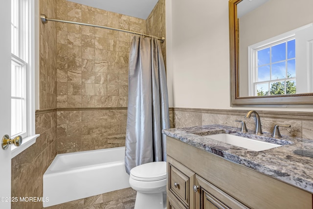 4 Geraldine Ct, Farmingdale, NJ 07727 - bathroom with vanity, shower / tub combo, and tile walls