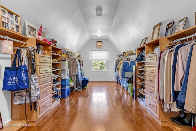 4 Geraldine Ct, Farmingdale, NJ 07727 - walk in closet featuring hardwood / wood-style floors and vaulted ceiling