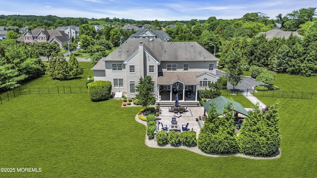 4 Geraldine Ct, Farmingdale, NJ 07727 - rear view of house with a patio and a fenced backyard