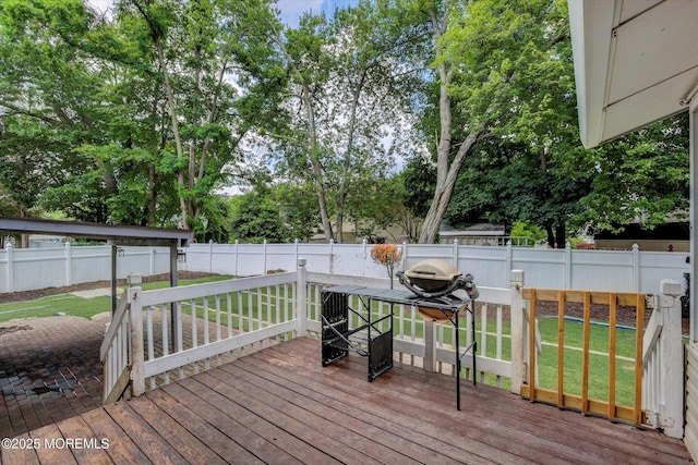 8 Shadow Ridge Ct, Howell, NJ 07731 - wooden terrace with a fenced backyard