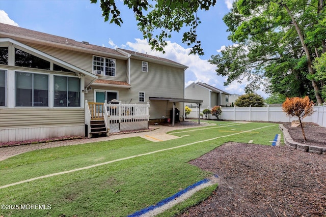 8 Shadow Ridge Ct, Howell, NJ 07731 - back of property featuring a deck and a fenced backyard