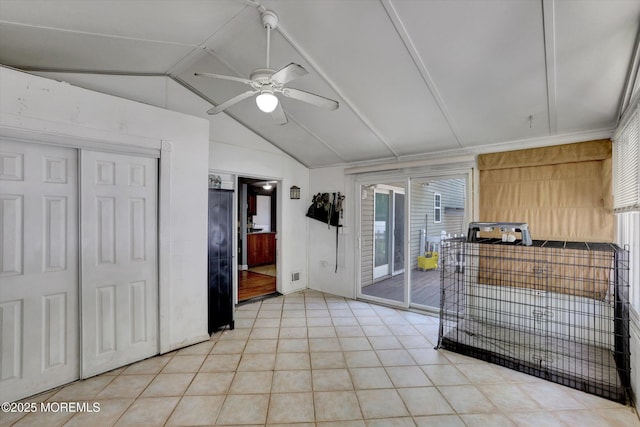 8 Shadow Ridge Ct, Howell, NJ 07731 - interior space with lofted ceiling, ceiling fan, and light tile patterned floors
