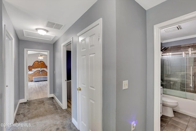 8 Shadow Ridge Ct, Howell, NJ 07731 - hallway featuring attic access and baseboards