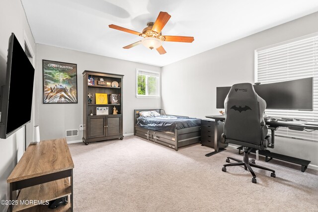 51 Davids Ln, Howell, NJ 07731 - carpeted bedroom with an office area and ceiling fan