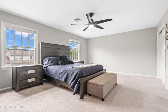 51 Davids Ln, Howell, NJ 07731 - bedroom with light carpet and a ceiling fan