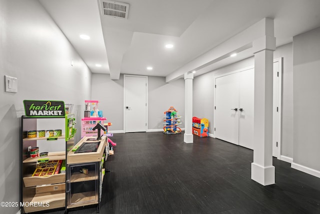 51 Davids Ln, Howell, NJ 07731 - rec room with recessed lighting and wood finished floors