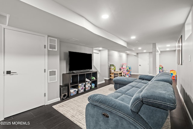 51 Davids Ln, Howell, NJ 07731 - living area with recessed lighting and dark wood-style floors