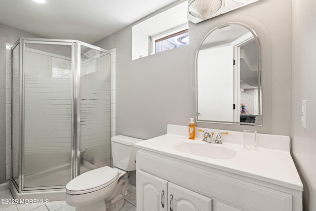 51 Davids Ln, Howell, NJ 07731 - bathroom featuring vanity, a stall shower, and tile patterned floors
