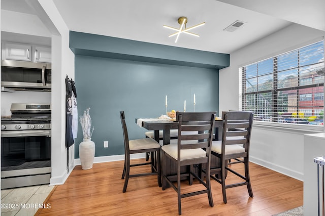 193 Sierra Ct, Woodbridge, NJ 07095 - dining area featuring light wood-type flooring and baseboards