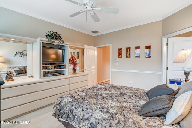 41 Sunrise Bay Blvd, Little Egg Harbor, NJ 08087 - carpeted bedroom with crown molding and a ceiling fan