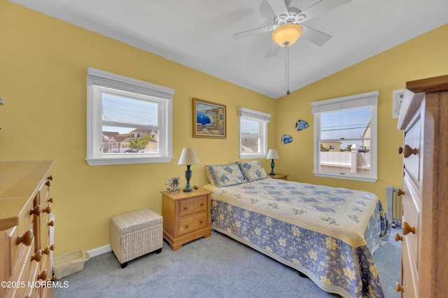 8 Ralph Ln, Beach Haven West, NJ 08050 - carpeted bedroom with vaulted ceiling and ceiling fan