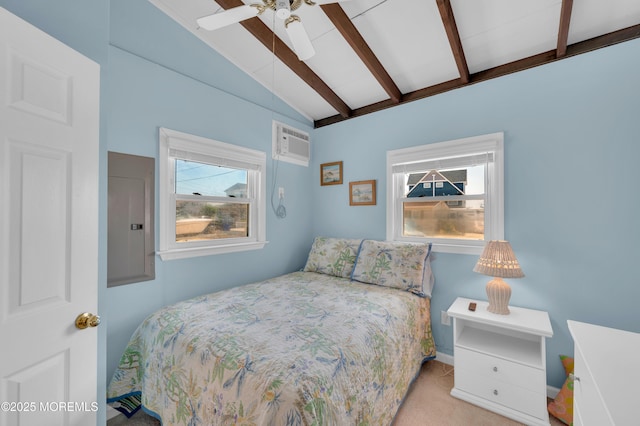 8 Ralph Ln, Beach Haven West, NJ 08050 - bedroom with an AC wall unit, carpet, and electric panel