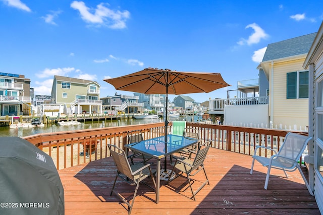 8 Ralph Ln, Beach Haven West, NJ 08050 - deck with a water view, a grill, and outdoor dining space