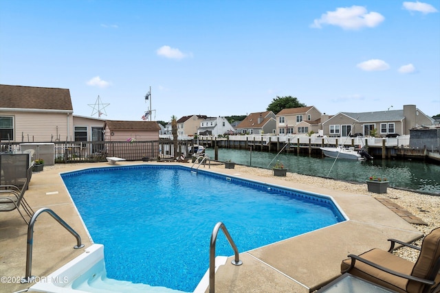 54 Storm Jib Ct, Bayville, NJ 08721 - view of pool with a residential view, a water view, and a patio