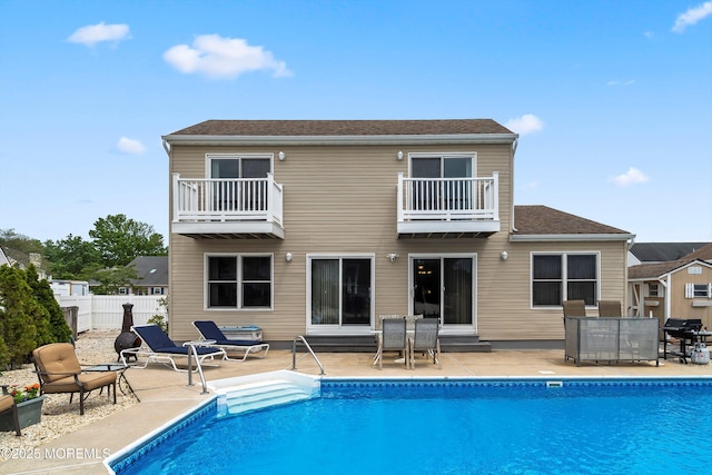 54 Storm Jib Ct, Bayville, NJ 08721 - back of property featuring a balcony, a patio, and entry steps