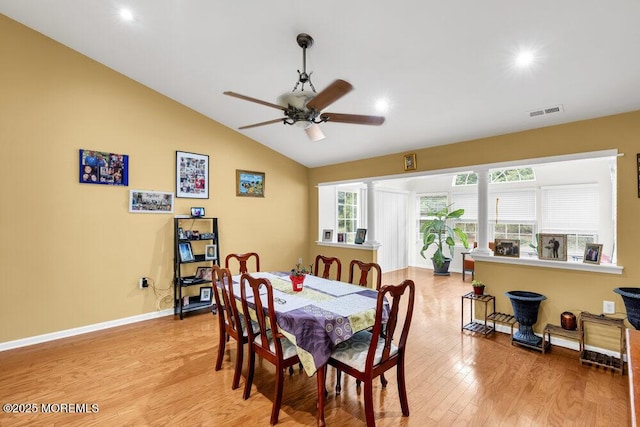 35 Kings N Rd, Jackson, NJ 08527 - dining space featuring light wood-type flooring, a ceiling fan, lofted ceiling, and recessed lighting