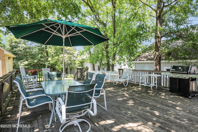 340 Main Ave, Bay Head, NJ 08742 - wooden terrace with area for grilling and outdoor dining space