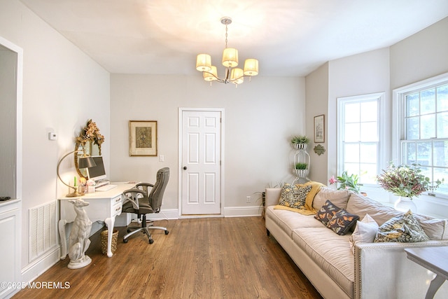 74 Squankum Rd, Tinton Falls, NJ 07724 - office space featuring a chandelier and wood finished floors