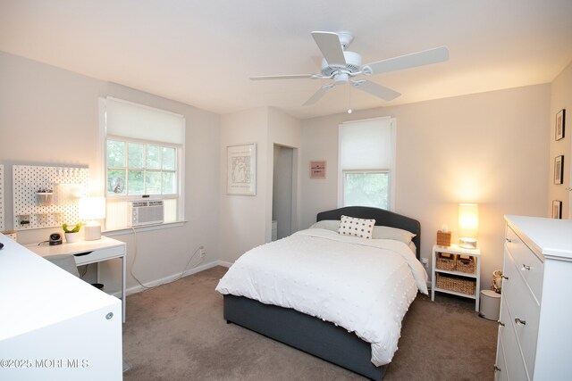74 Squankum Rd, Tinton Falls, NJ 07724 - bedroom featuring dark carpet, cooling unit, and ceiling fan