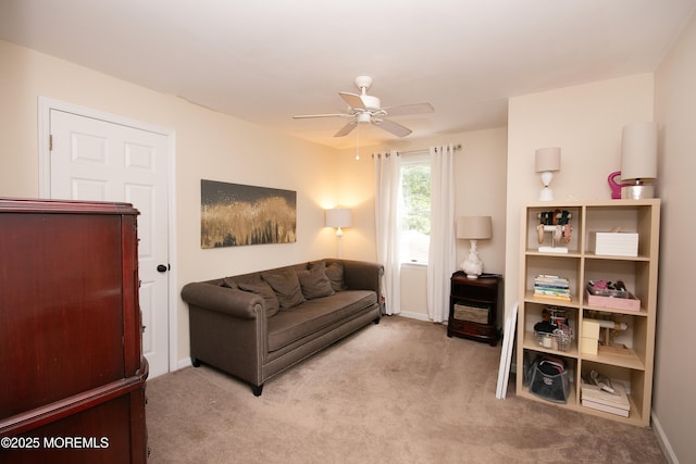74 Squankum Rd, Tinton Falls, NJ 07724 - carpeted living room with ceiling fan and baseboards