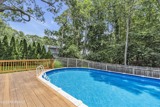 27 Greenhill Dr, Brick, NJ 08724 - view of pool featuring a wooden deck and a fenced backyard